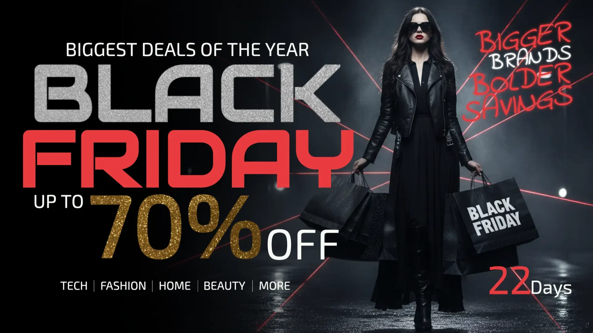 Black-Friday-Shopping: Digital-Signage-Vorlage für Einzelhandel