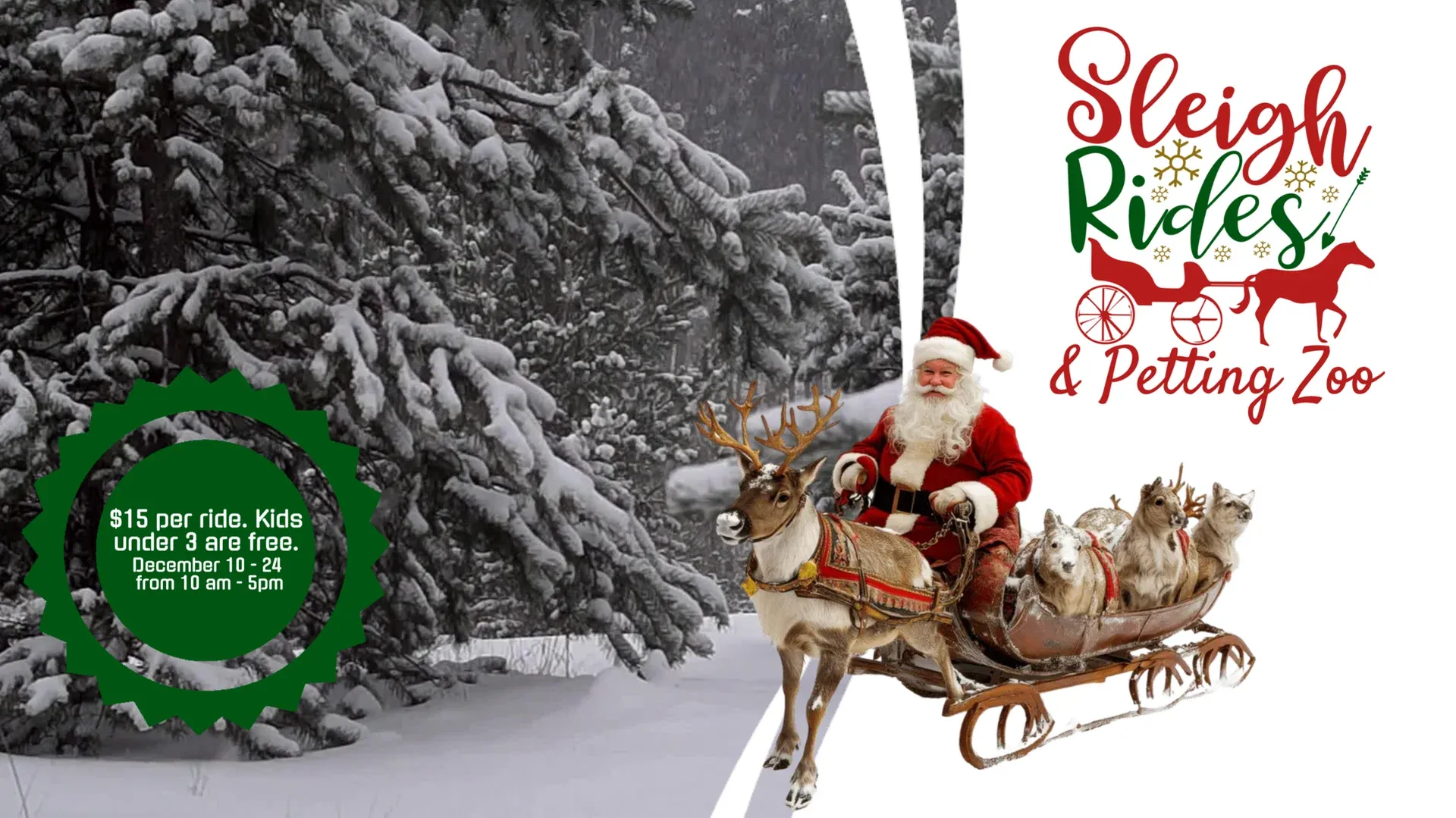 Weihnachtliche Schlittenfahrten: Digital-Signage-Vorlage für Feiertage