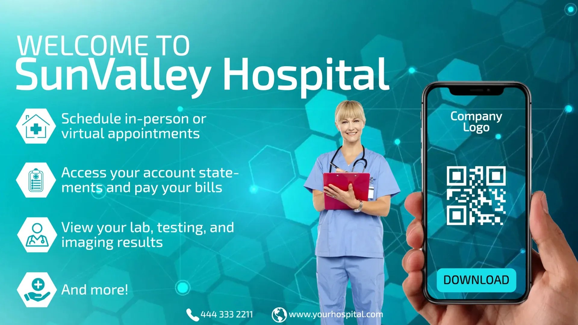 Arztpraxis: Digital-Signage-Vorlage für Gesundheit