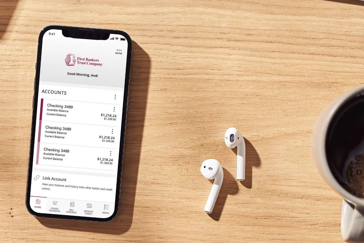 Die First Bankers Trust Company, eine moderne Bank mit mobiler App für ein erstklassiges, bequemes Kundenerlebnis
