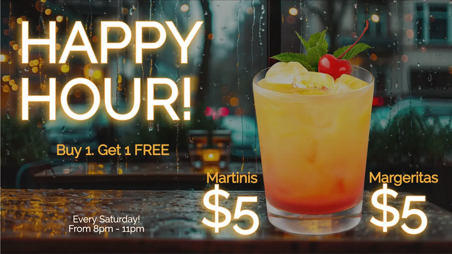 Happy Hour: Digital-Signage-Vorlage für Hotellerie