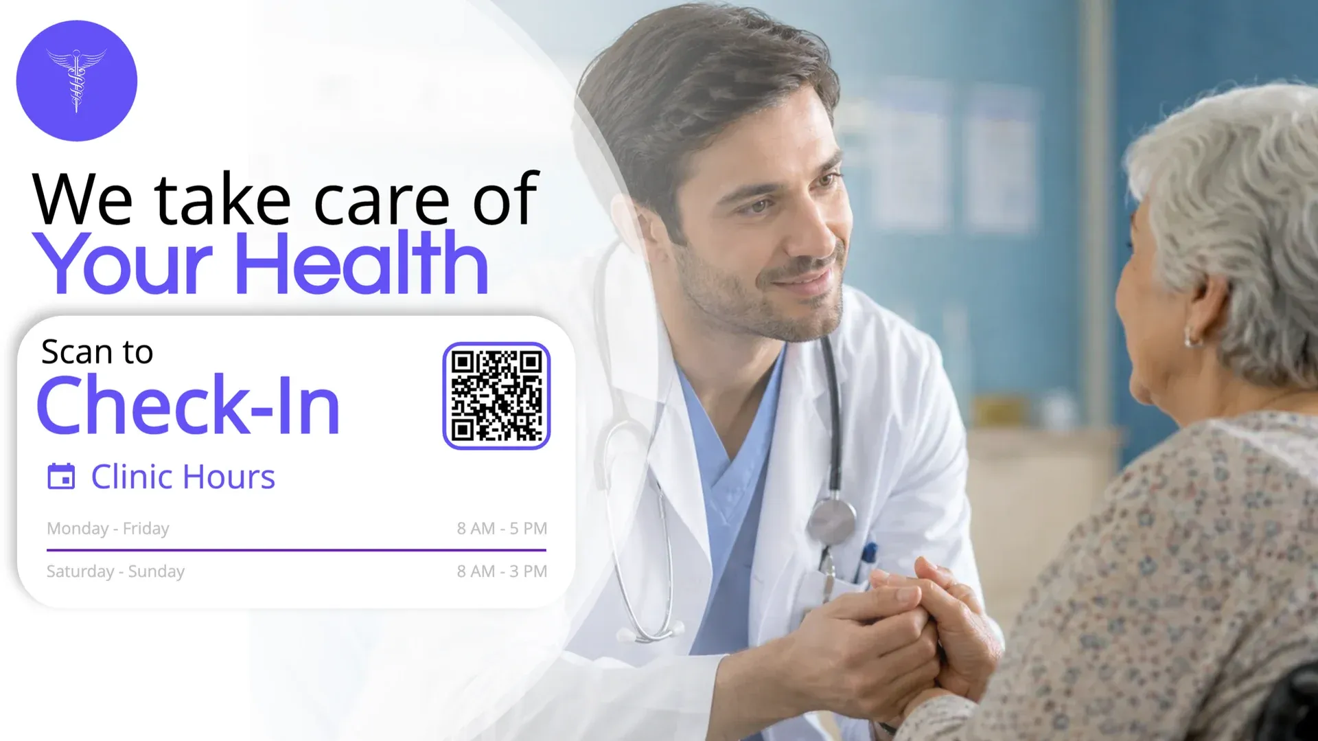 Anmeldung in der Arztpraxis: Digital-Signage-Vorlage für Gesundheit