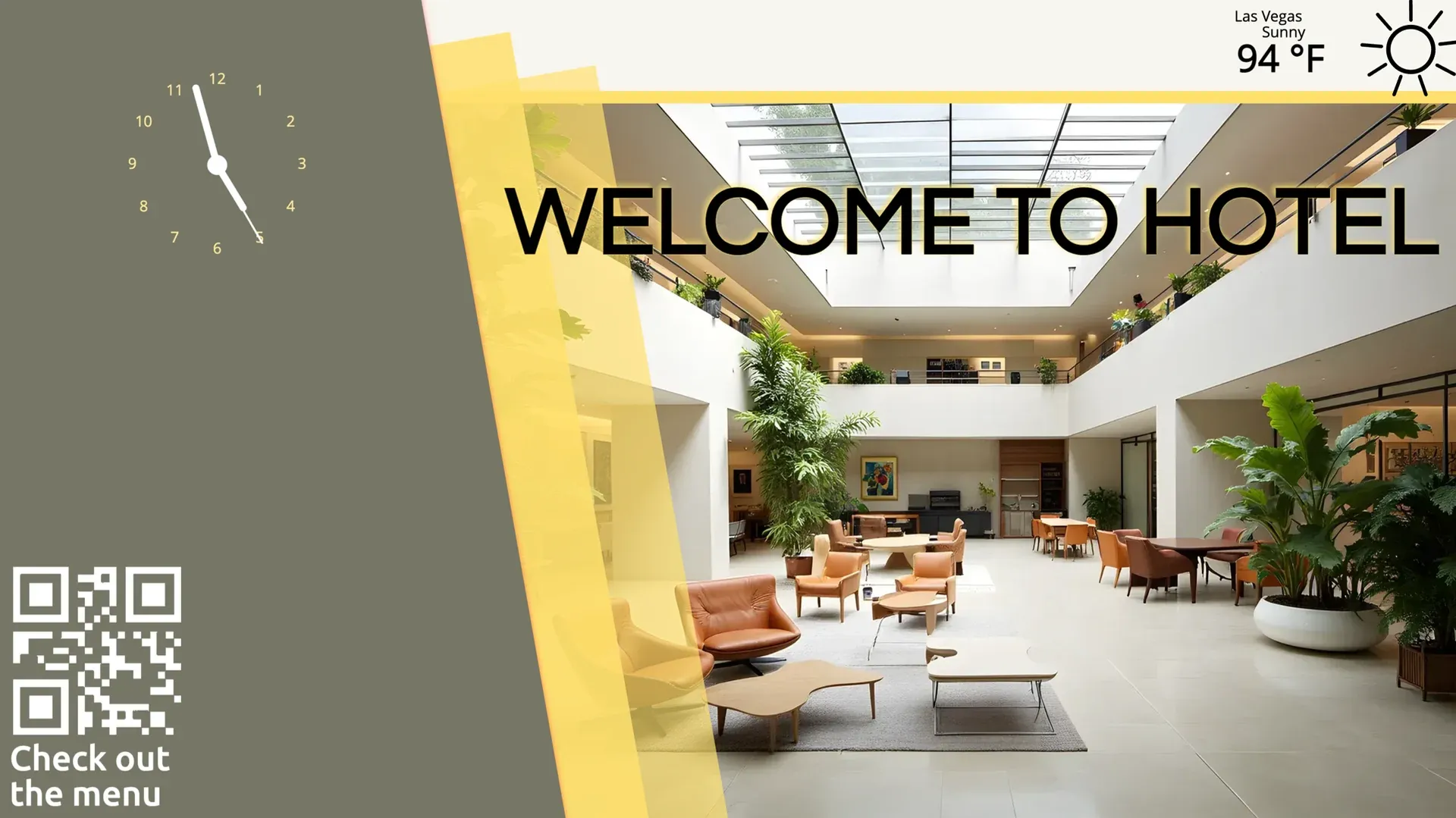 Hotellobby: Digital-Signage-Vorlage für Hotellerie