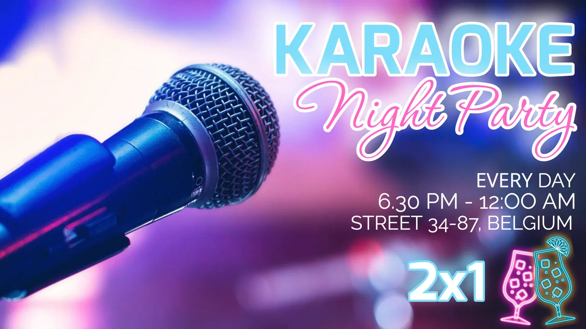 Karaoke: Digital-Signage-Vorlage für Unterhaltung