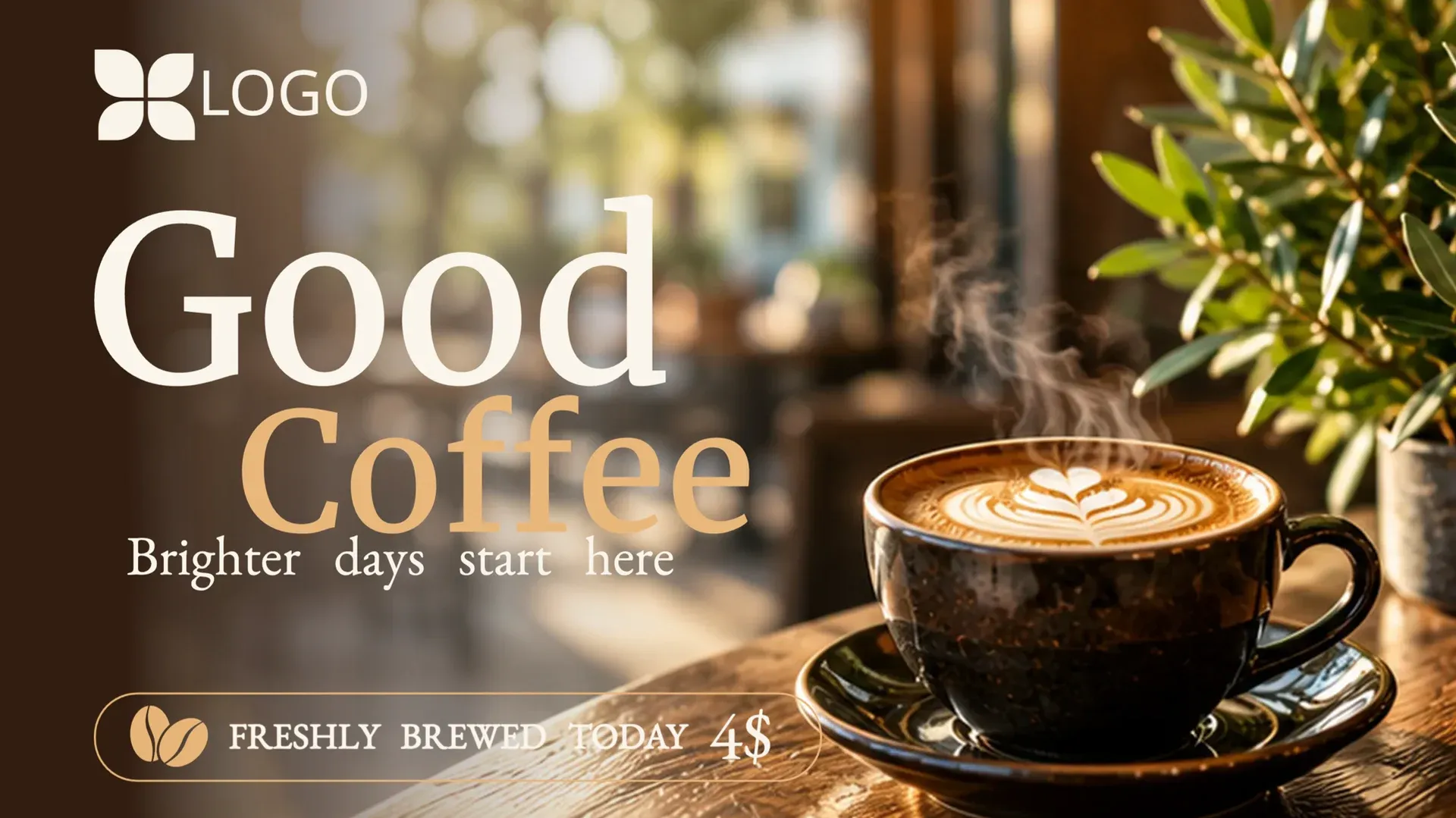 Kaffee am Morgen: Digital-Signage-Vorlage für Gastronomie