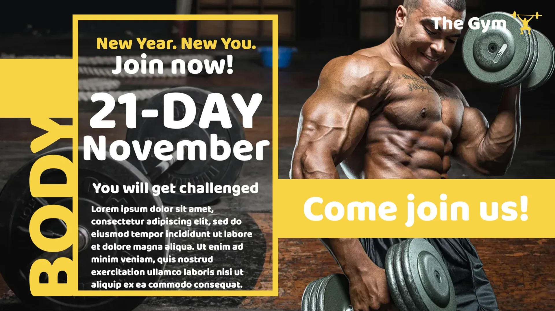 Bringen Sie sich in Form: Digital-Signage-Vorlage für Fitness