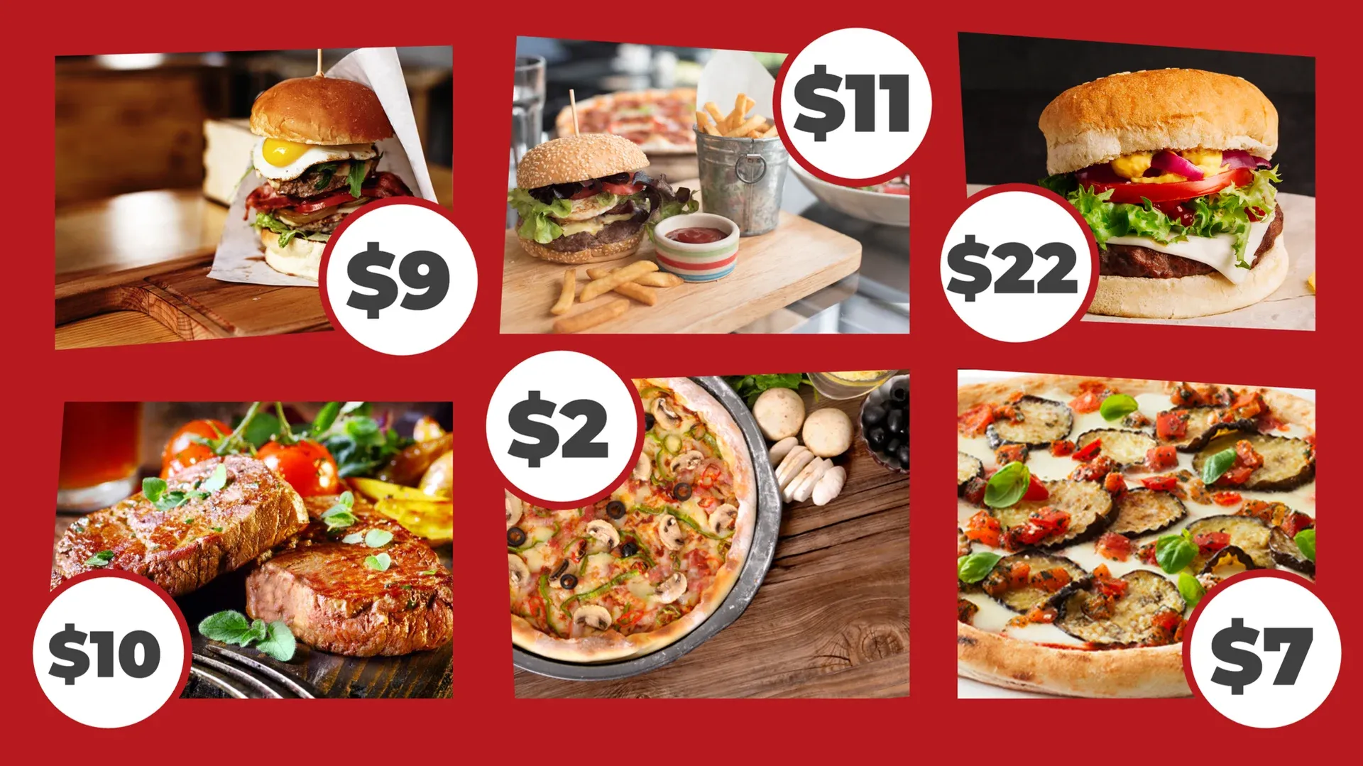Speisen im Skizzenstil: Digital-Signage-Vorlage für Gastronomie
