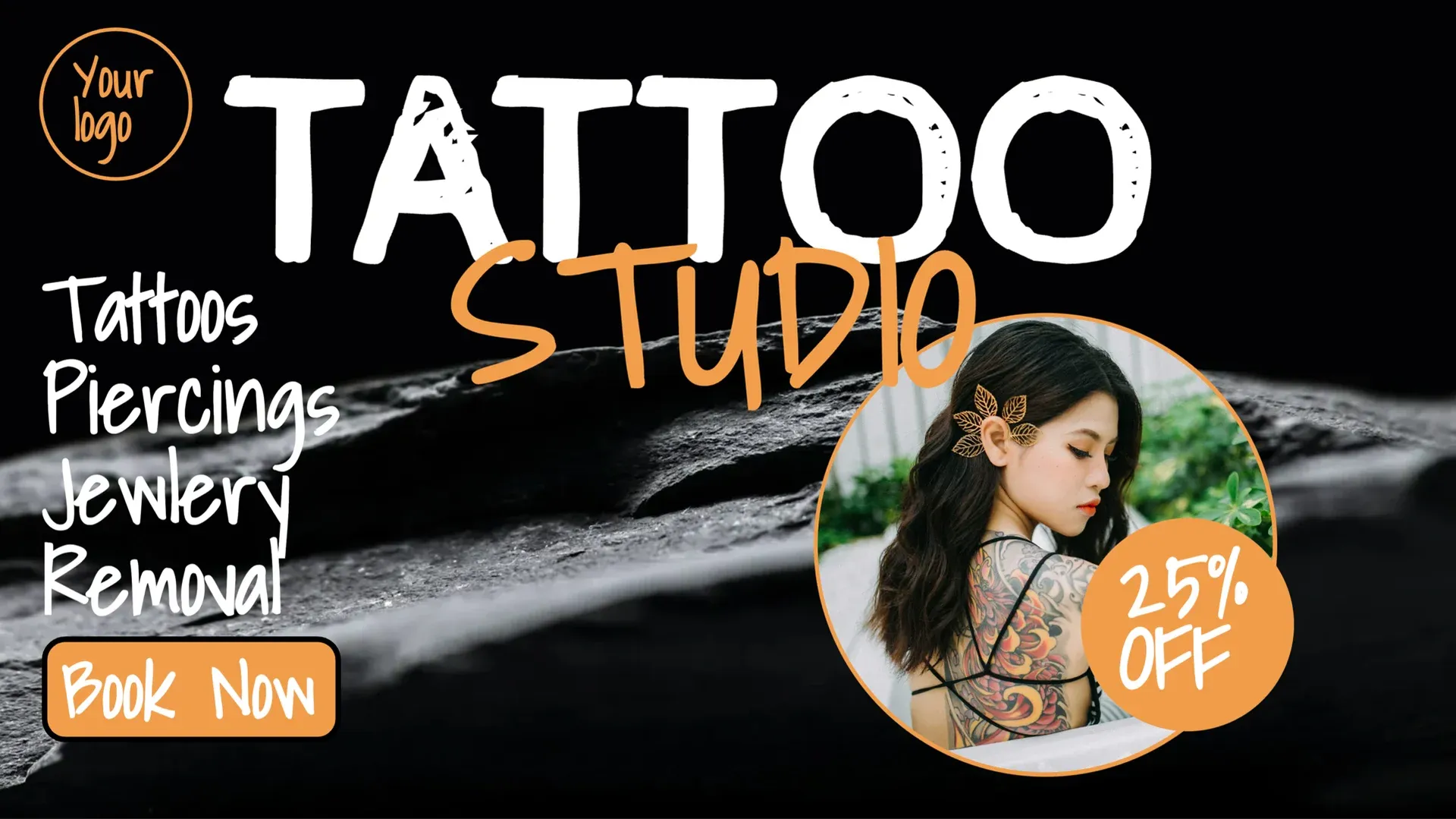 Tattoostudio: Digital-Signage-Vorlage für Beauty
