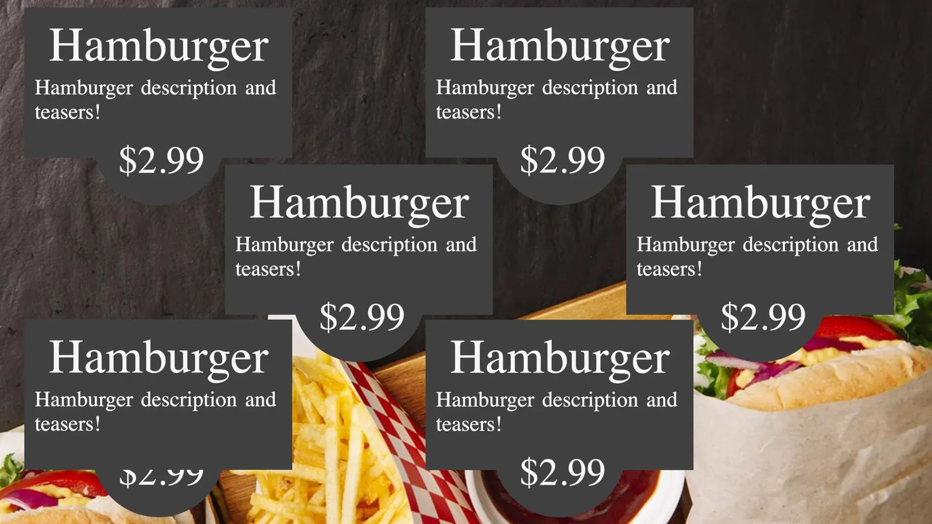 Ihr Burgerladen: Digital-Signage-Vorlage für Gastronomie
